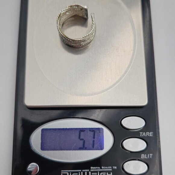 Size 7 Sterling Silver Braided Open Style Thick Band Ring A3589 - Picture 7 of 7